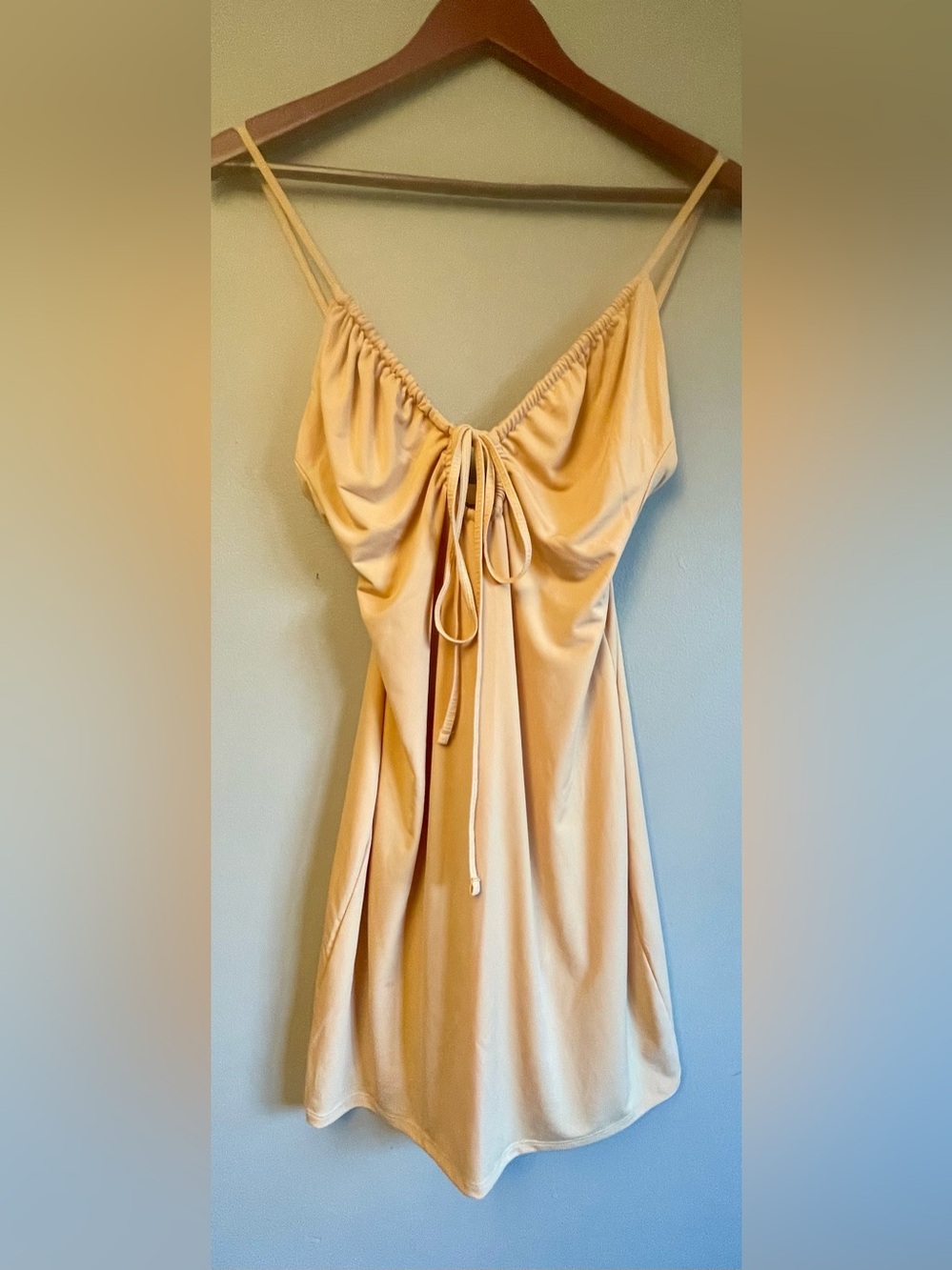 🛍️ Abercrombie & Fitch Ruched Tie-Front Mini Dress — Size S